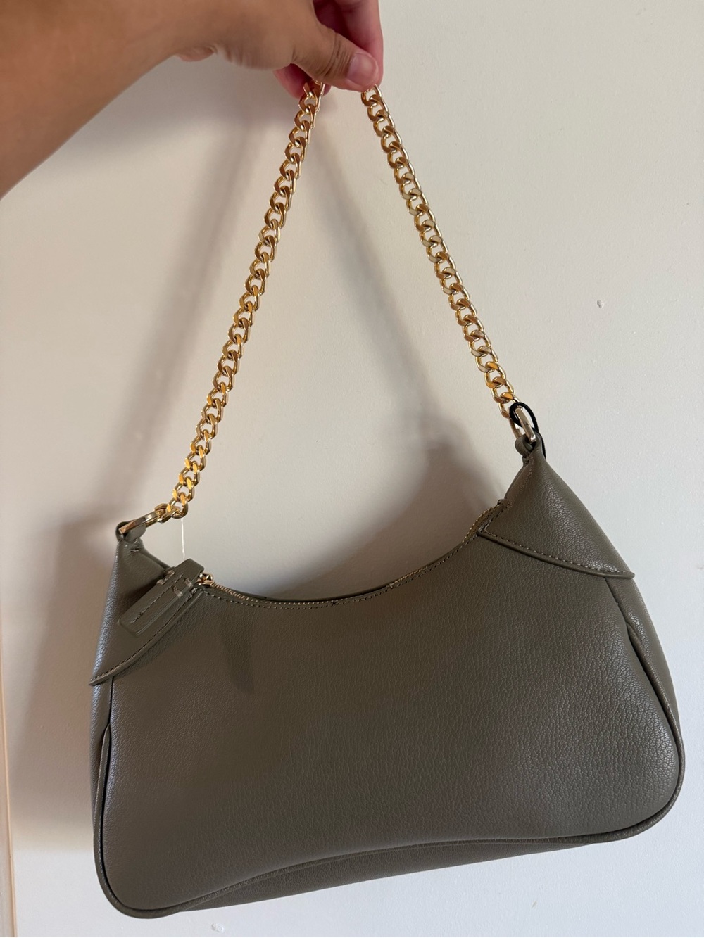 MANGO Olive green Crossbody Bag with chain - Picture 6 of 7